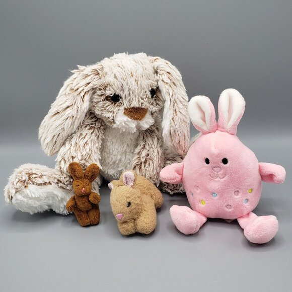 Lot of 4 Easter Bunny Rabbit Plush Stuffed Animal Toy Melissa Doug Adventures - Picture 1 of 11